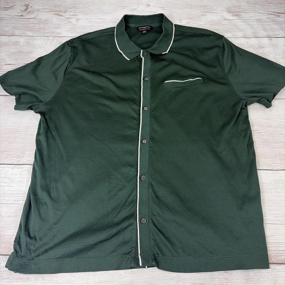 Banana Republic Men's XL Luxe Touch Performance Green Anti-Odor Button-Up Shirt